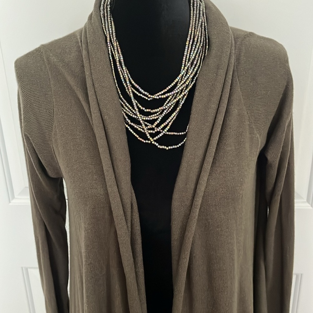 Army green cardigan
